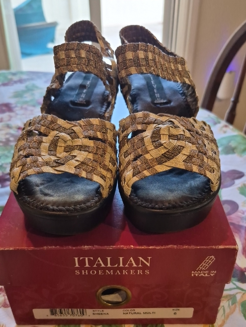 Steve Madden Tan Woven sz 6 Slingback Sandals